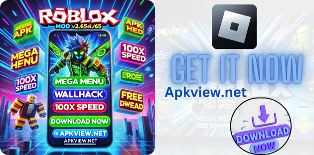 Roblox Mod Menu APK Latest Version with mega menu, wallhack, 100X Speed for android download.