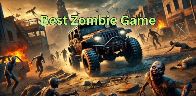 A dynamic in-game screenshot from Earn to Die Rogue Mod APK, showing a rugged vehicle driving through a wasteland, crushing zombies with debris flying.