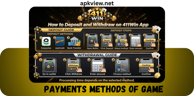 411Win Game payments methods