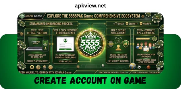Create account on 5555Pak Game