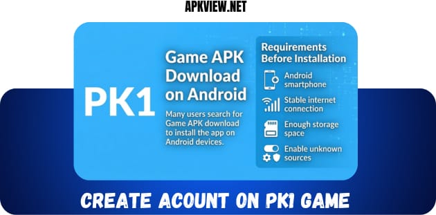 Create account on PK1 Game